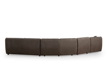 Damor 5-sits L-formad Svängd Soffa i Sammet - Brun - Möbler - Soffa