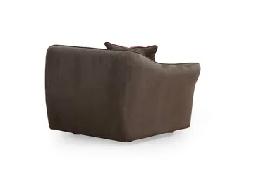 Damor 5-sits L-formad Svängd Soffa i Sammet - Brun - Möbler - Soffa