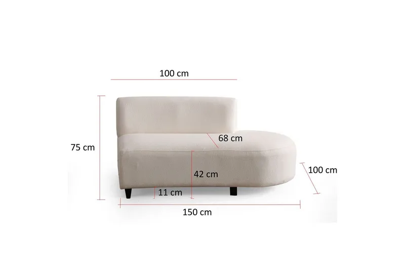Dariya Svängd Soffa 3-sits - Cream - Möbler - Soffa - 3 sits soffa