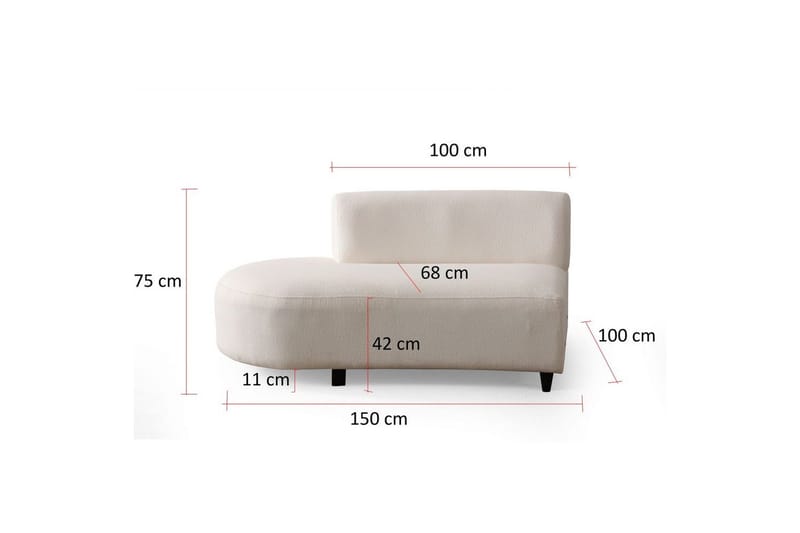 Dariya Svängd Soffa 3-sits - Cream - Möbler - Soffa - 3 sits soffa