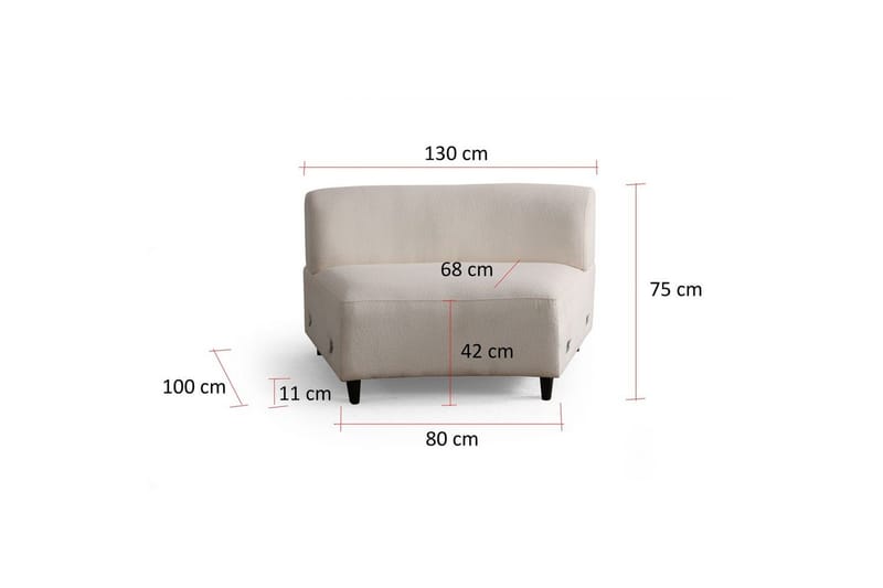 Dariya Svängd Soffa 3-sits - Cream - Möbler - Soffa - 3 sits soffa