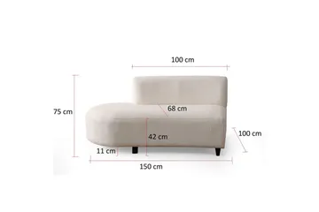 Dariya Svängd Soffa 4-sits - Cream - Möbler - Soffa - 4 sits soffa
