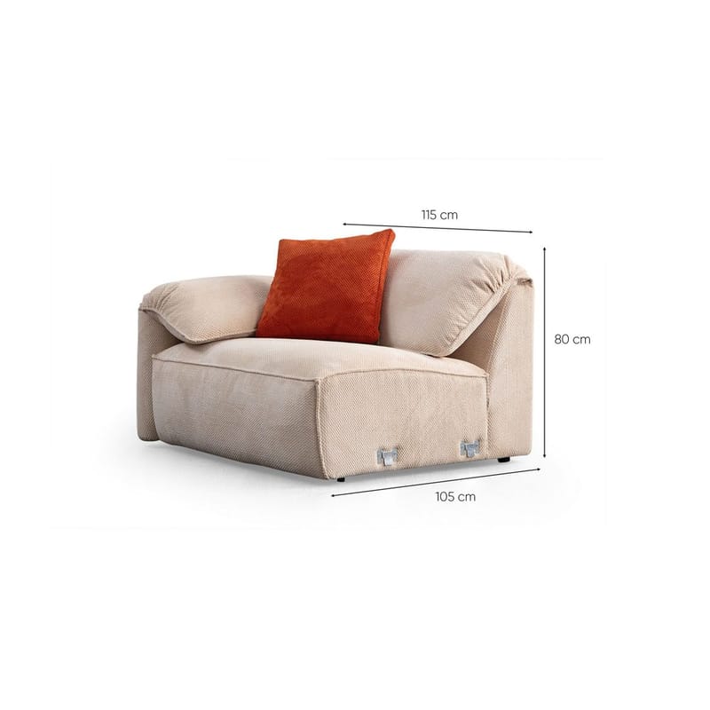 Derebasi 4-sits Hörnsoffa - Krämvit - Möbler - Soffa - Hörnsoffa - Hörnsoffa med divan