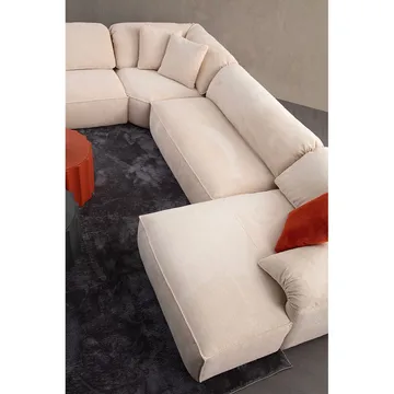 Derebasi 6-sits Hörnsoffa Två Hörn - Krämvit - Möbler - Soffa - Hörnsoffa
