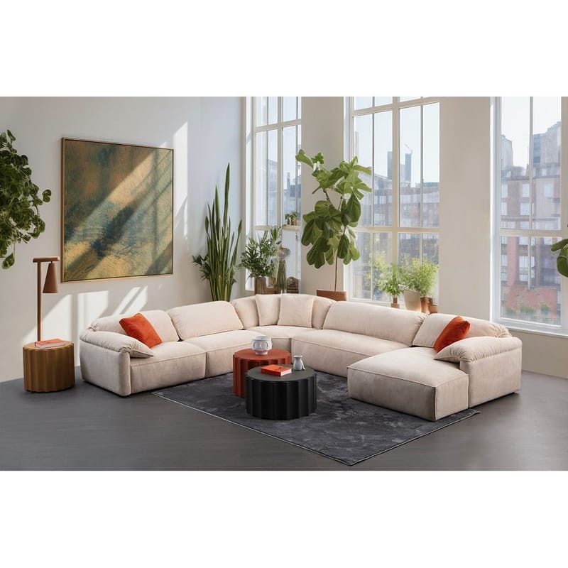 Derebasi 6-sits Hörnsoffa Två Hörn - Krämvit - Möbler - Soffa - Hörnsoffa