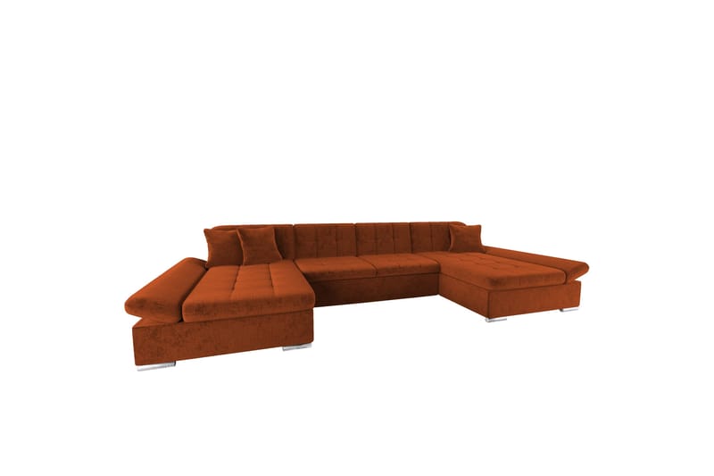 Dewitt Bäddsoffa Dubbelschäslong 4-sits i Chenille - Orange - Möbler - Soffa - Bäddsoffa
