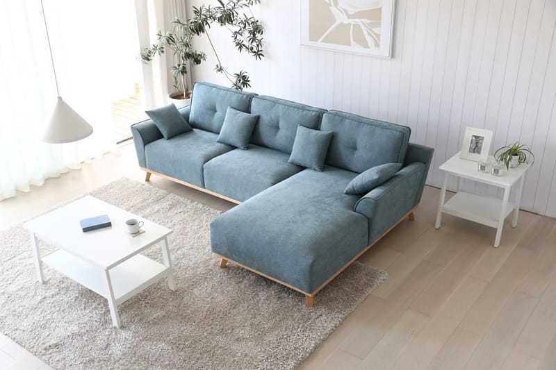 Divansoffa 267 cm lång - Classic - ljusblå - Möbler - Soffa - Divansoffor & schäslongsoffa