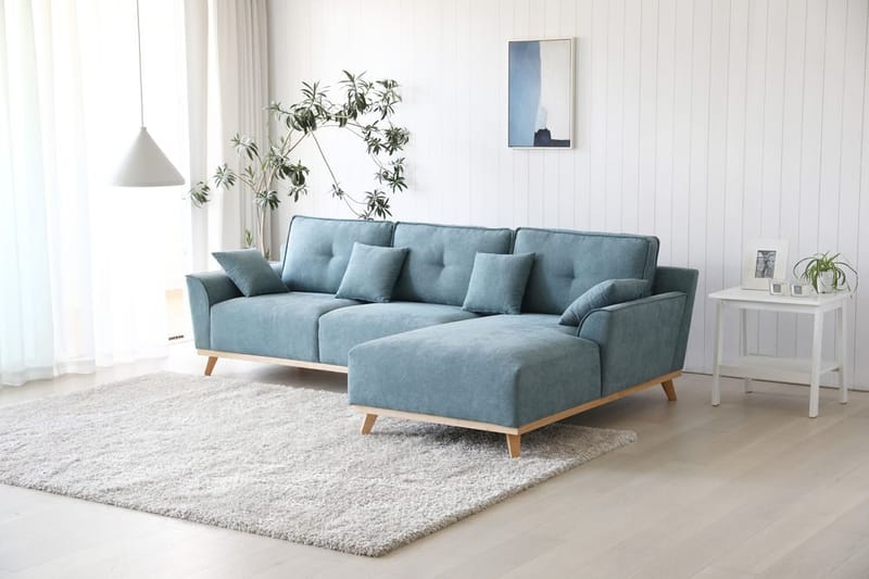 Divansoffa 267 cm lång - Classic - ljusblå - Möbler - Soffa - Divansoffor & schäslongsoffa