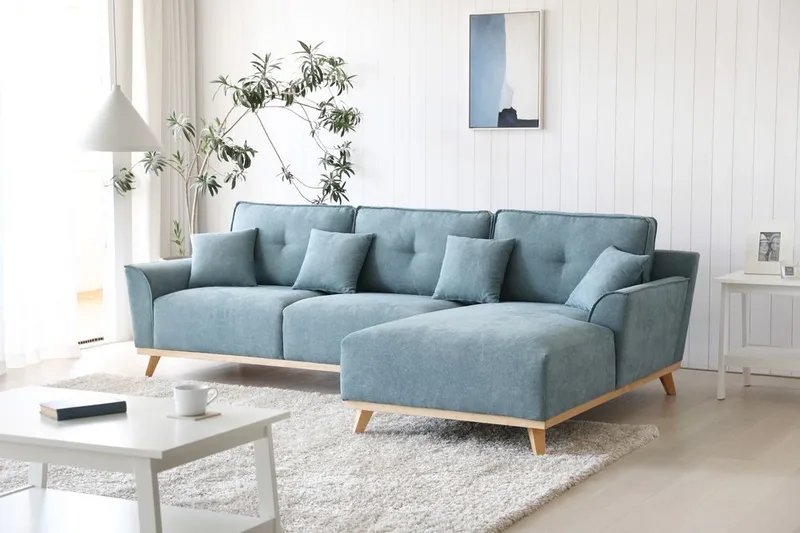 Divansoffa 267 cm lång - Classic, ljusblå