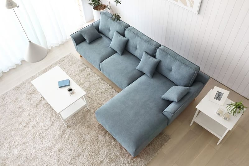 Divansoffa 267 cm lång - Classic - ljusblå - Möbler - Soffa - Divansoffor & schäslongsoffa
