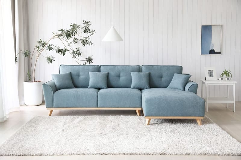 Divansoffa 267 cm lång - Classic - ljusblå - Möbler - Soffa - Divansoffor & schäslongsoffa