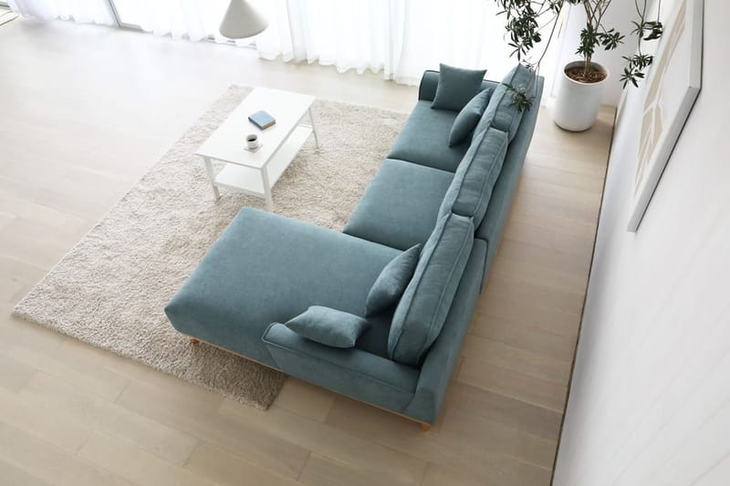 Divansoffa 267 cm lång - Classic - ljusblå - Möbler - Soffa - Divansoffor & schäslongsoffa