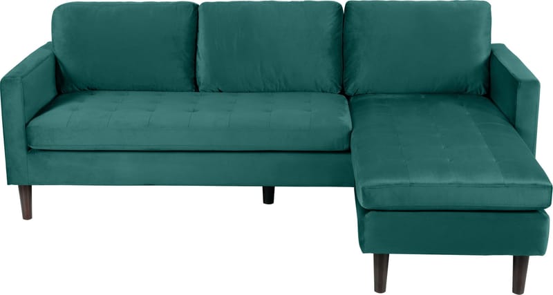 Divansoffa grön 218 cm bred - Grön/svart - Möbler - Soffa - Divansoffor & schäslongsoffa