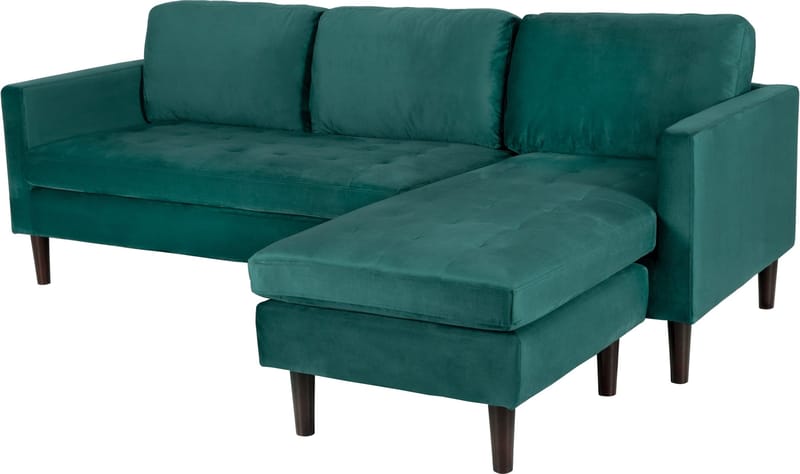 Divansoffa grön 218 cm bred - Grön/svart - Möbler - Soffa - Divansoffor & schäslongsoffa