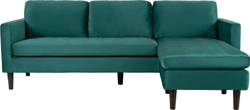 Divansoffa grön 218 cm bred - Grön/svart - Möbler - Soffa - Divansoffor & schäslongsoffa