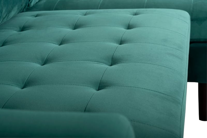 Divansoffa grön 218 cm bred - Grön/svart - Möbler - Soffa - Divansoffor & schäslongsoffa