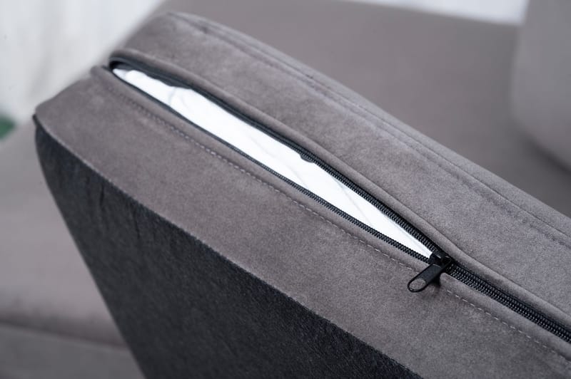 Divansoffa i grått sammet - Copenhagen - Mörkgrå - Möbler - Soffa - Divansoffor & schäslongsoffa