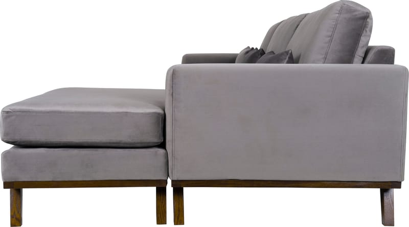 Divansoffa i grått sammet - Copenhagen - Mörkgrå - Möbler - Soffa - Divansoffor & schäslongsoffa