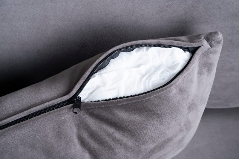 Divansoffa i grått sammet - Copenhagen - Mörkgrå - Möbler - Soffa - Divansoffor & schäslongsoffa