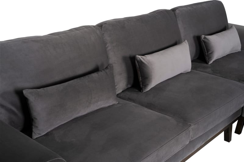 Divansoffa i grått sammet - Copenhagen - Mörkgrå - Möbler - Soffa - Divansoffor & schäslongsoffa