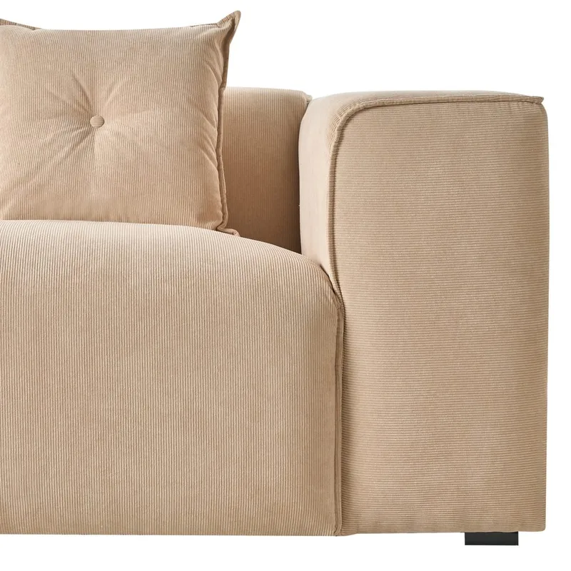 3-sits soffa Dolva - Beige, svart/Högervänd/Manchestertyg - Möbler - Soffa - Modulsoffor - Komplett modulsoffa