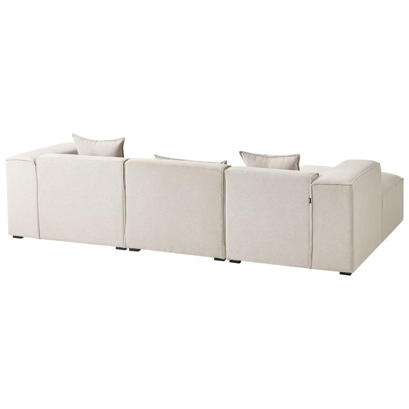 3-sits soffa Dolva - Beige, svart/Högervänd/Polyester - Möbler - Soffa - Divansoffor & schäslongsoffa