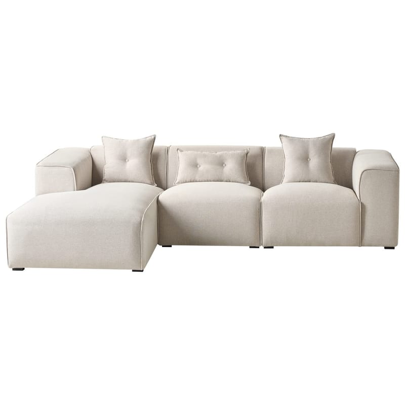 3-sits soffa Dolva, Beige, svart/Högervänd/Polyester