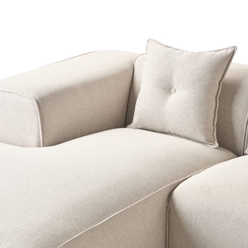 3-sits soffa Dolva - Beige, svart/Högervänd/Polyester - Möbler - Soffa - Divansoffor & schäslongsoffa