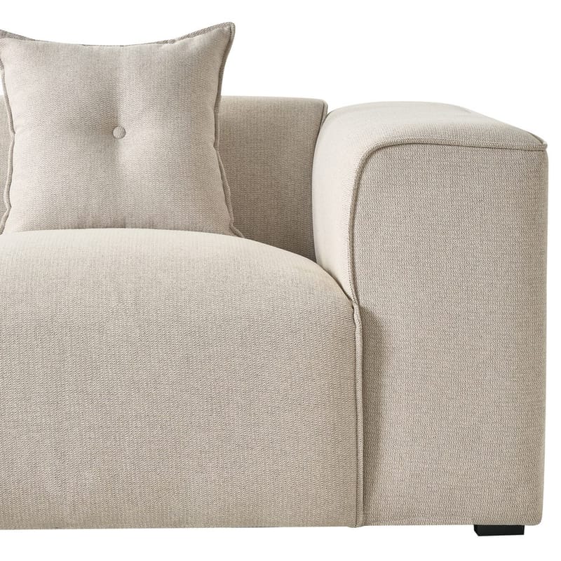 3-sits soffa Dolva - Beige, svart/Högervänd/Polyester - Möbler - Soffa - Divansoffor & schäslongsoffa