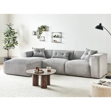 3-sits soffa Dolva - Grå, svart/Högervänd/Manchestertyg - Möbler - Soffa - Modulsoffor - Komplett modulsoffa