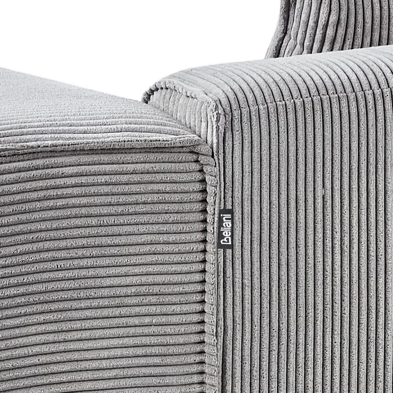 3-sits soffa Dolva - Grå, svart/Högervänd/Manchestertyg - Möbler - Soffa - Divansoffor & schäslongsoffa