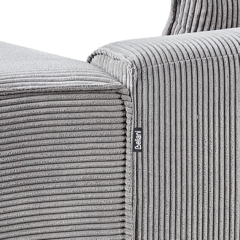 3-sits soffa Dolva - Grå, svart/Högervänd/Manchestertyg - Möbler - Soffa - Modulsoffor - Komplett modulsoffa