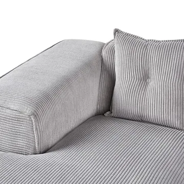 3-sits soffa Dolva - Grå, svart/Högervänd/Manchestertyg - Möbler - Soffa - Modulsoffor - Komplett modulsoffa