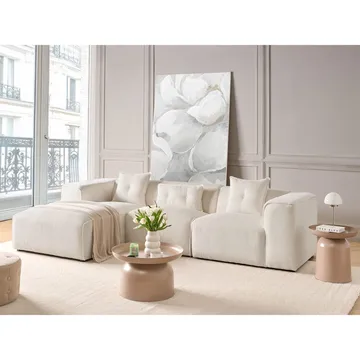 3-sits soffa Dolva - Vit, Svart/Högervänd/Manchestertyg - Möbler - Soffa - Modulsoffor - Komplett modulsoffa