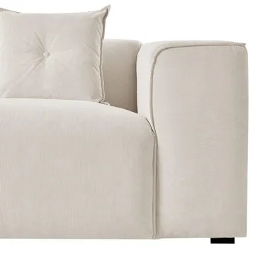 3-sits soffa Dolva - Vit, Svart/Högervänd/Manchestertyg - Möbler - Soffa - Modulsoffor - Komplett modulsoffa
