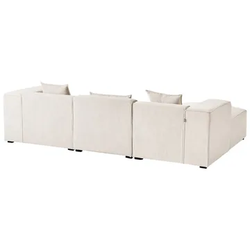 3-sits soffa Dolva - Vit, Svart/Högervänd/Manchestertyg - Möbler - Soffa - Modulsoffor - Komplett modulsoffa