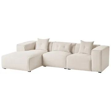 3-sits soffa Dolva - Vit, Svart/Högervänd/Manchestertyg - Möbler - Soffa - Modulsoffor - Komplett modulsoffa
