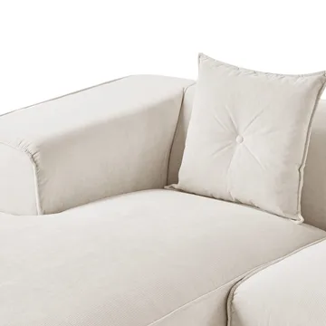 3-sits soffa Dolva - Vit, Svart/Högervänd/Manchestertyg - Möbler - Soffa - Modulsoffor - Komplett modulsoffa