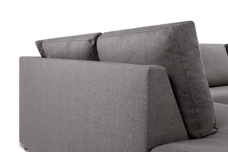 Crazy Limited Edition 4-sits Vänstervänd L-formad Djup Schäslongsoffa i Tyg - Grå - Möbler - Soffa - Divansoffor & schäslongsoffa