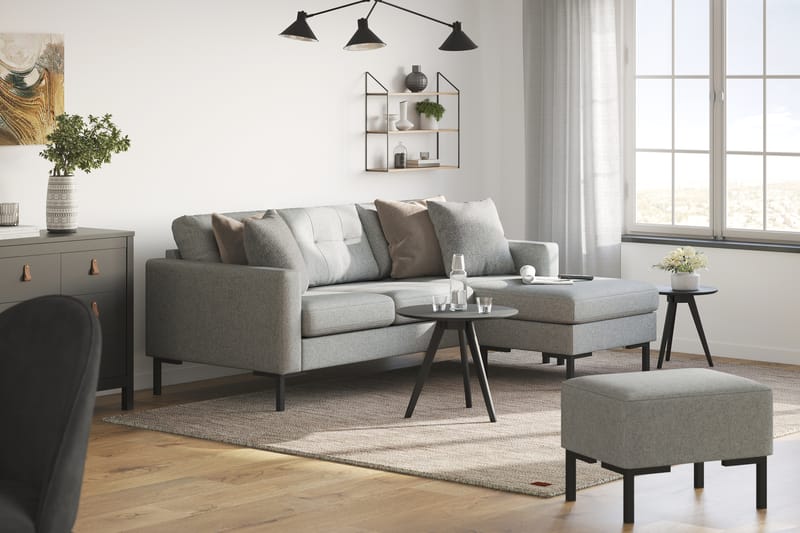 Frillestad 3-sits Högervänd L-formad Divansoffa i Tyg - Grå - Möbler - Soffa - Divansoffor & schäslongsoffa - 3 sits soffa med divan