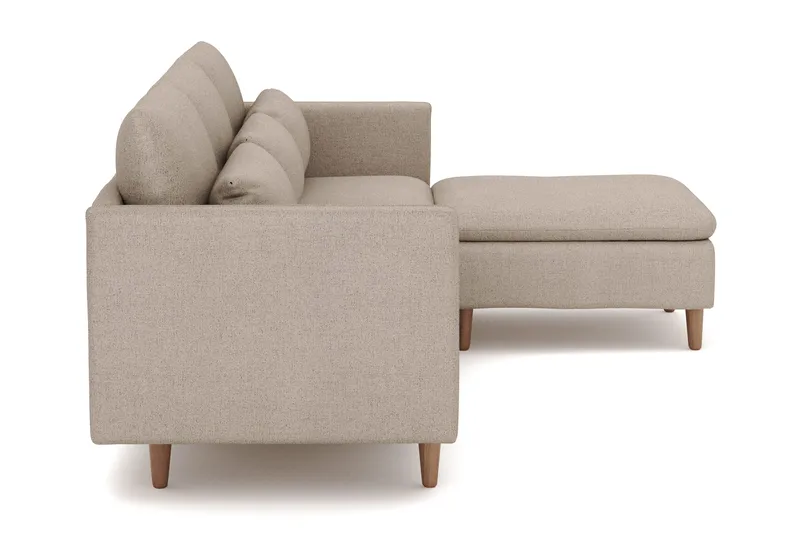 Lovis 3-sits Soffa med vändbar Divan i tyg - Beige - Möbler - Soffa - Divansoffor & schäslongsoffa - 3 sits soffa med divan