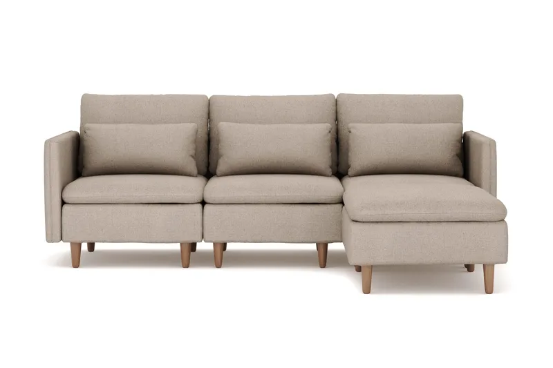 Lovis 3-sits Soffa med vändbar Divan i tyg - Beige - Möbler - Soffa - Divansoffor & schäslongsoffa - 3 sits soffa med divan