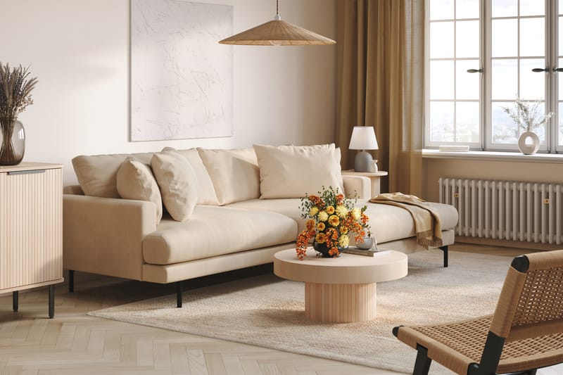 Menard 3-sits Divansoffa - Beige - Divansoffor & schäslongsoffa - 3 sits soffa med divan