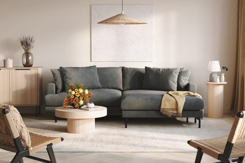 Menard 4-sits Högervänd L-formad Divansoffa i Manchester - Grå - Möbler - Soffa - Divansoffor & schäslongsoffa - 4 sits soffa med divan