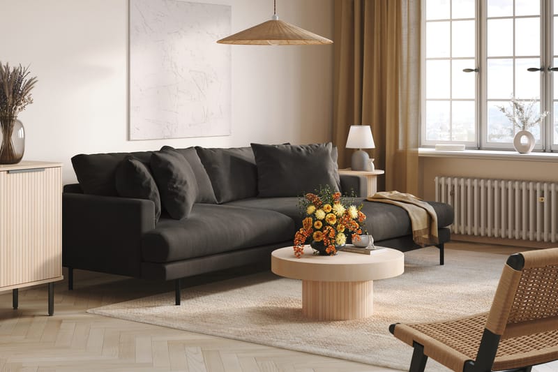 Menard 4-sits Högervänd L-formad Divansoffa i Manchester - Mörkgrå - Möbler - Soffa - Divansoffor & schäslongsoffa - 4 sits soffa med divan