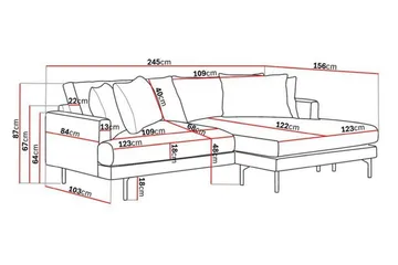 Menard 4-sits Högervänd L-formad Divansoffa i Manchester - Mörkgrön - Möbler - Soffa - Divansoffor & schäslongsoffa