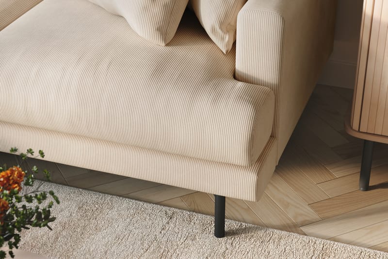 Menard 4-sits Vänstervänd L-formad Divansoffa i Manchester - Beige - Möbler - Soffa - Divansoffor & schäslongsoffa