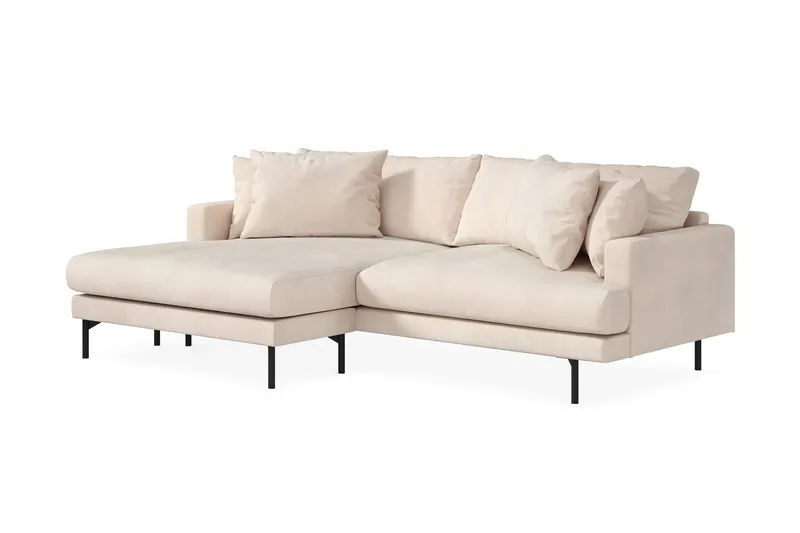 Menard 4-sits Vänstervänd L-formad Divansoffa i Manchester - Beige - Möbler - Soffa - Divansoffor & schäslongsoffa - 4 sits soffa med divan