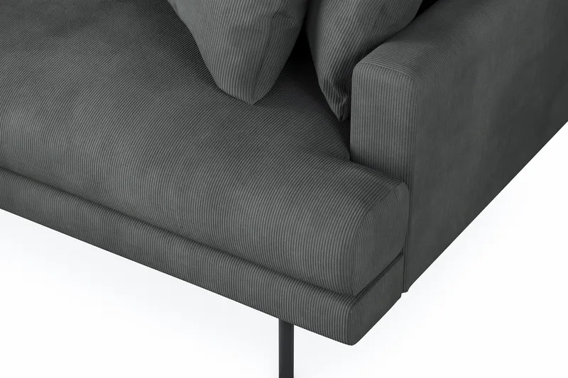 Menard 4-sits Vänstervänd L-formad Divansoffa i Manchester - Grå - Möbler - Soffa - Divansoffor & schäslongsoffa - 4 sits soffa med divan