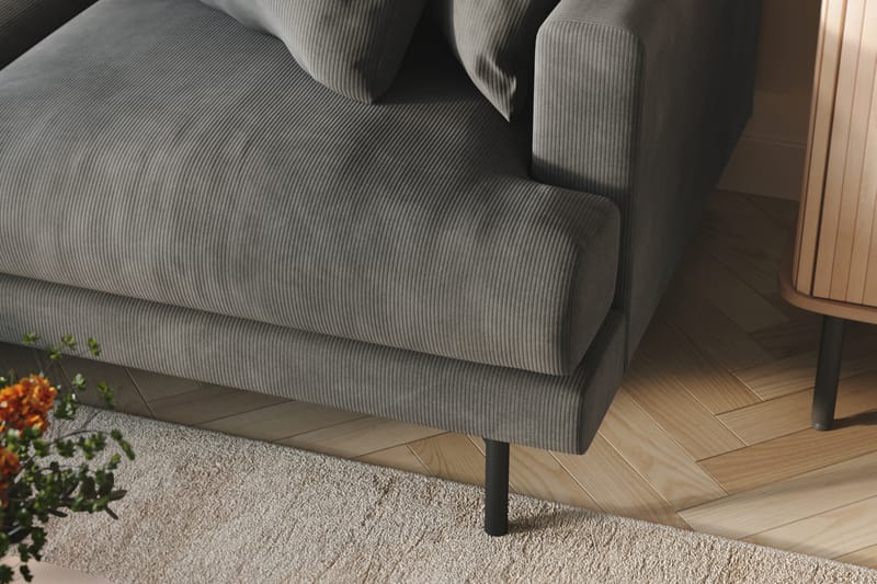 Menard 4-sits Vänstervänd L-formad Divansoffa i Manchester - Grå - Möbler - Soffa - Divansoffor & schäslongsoffa